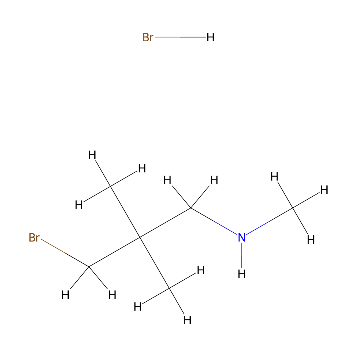 (3-Bromo-2,2-dimethylpropyl)(methyl)amine hydrobromide molecular structure, CAS 854692-34-5