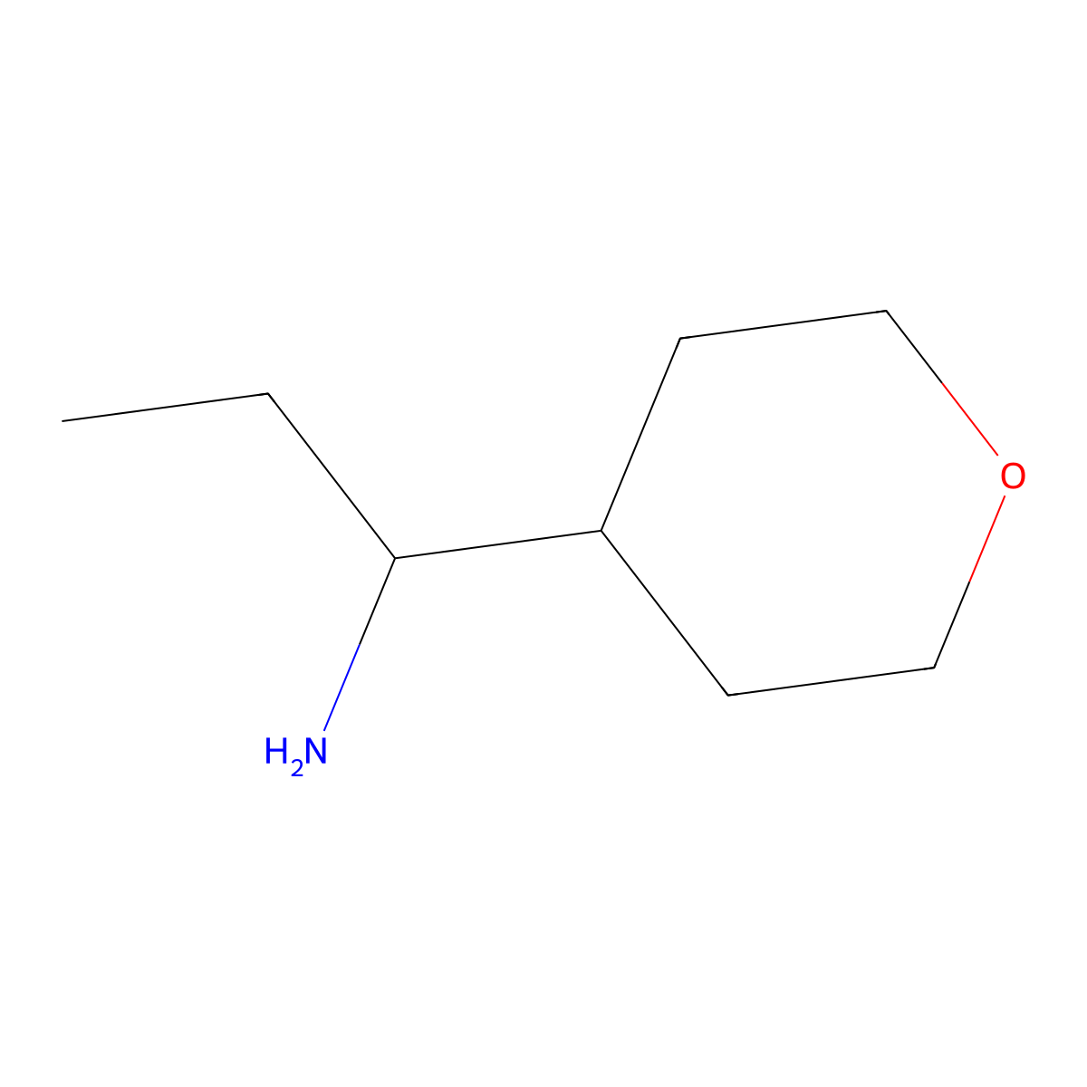 1-(Oxan-4-yl)propan-1-amine molecular structure, CAS 854697-14-6