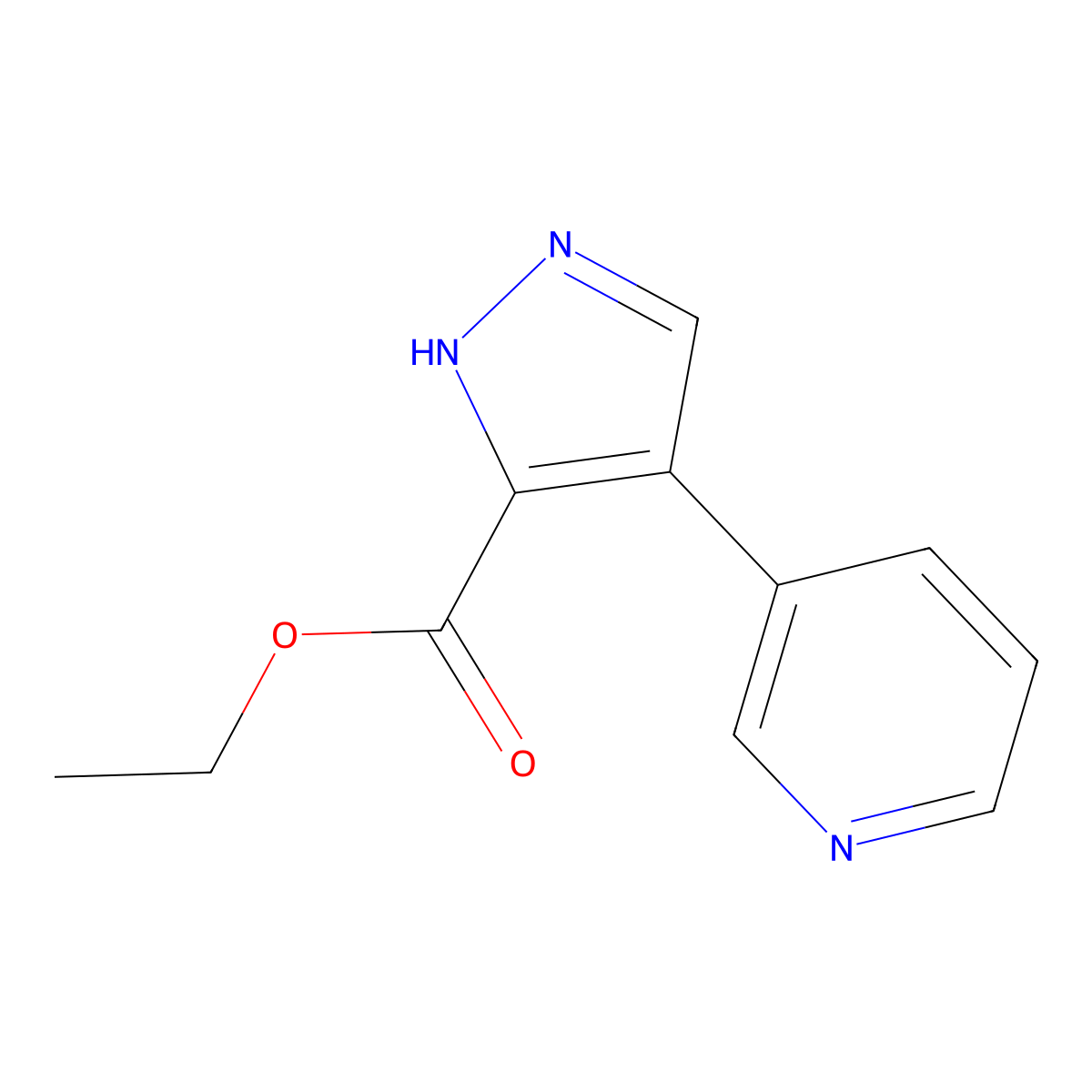 Ethyl 4-(pyridin-3-yl)-1H-pyrazole-5-carboxylate molecular structure, CAS 854699-71-1