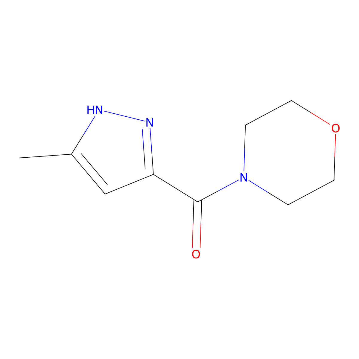 4-[(3-methyl-1H-pyrazol-5-yl)carbonyl]morpholine molecular structure, CAS 854699-90-4