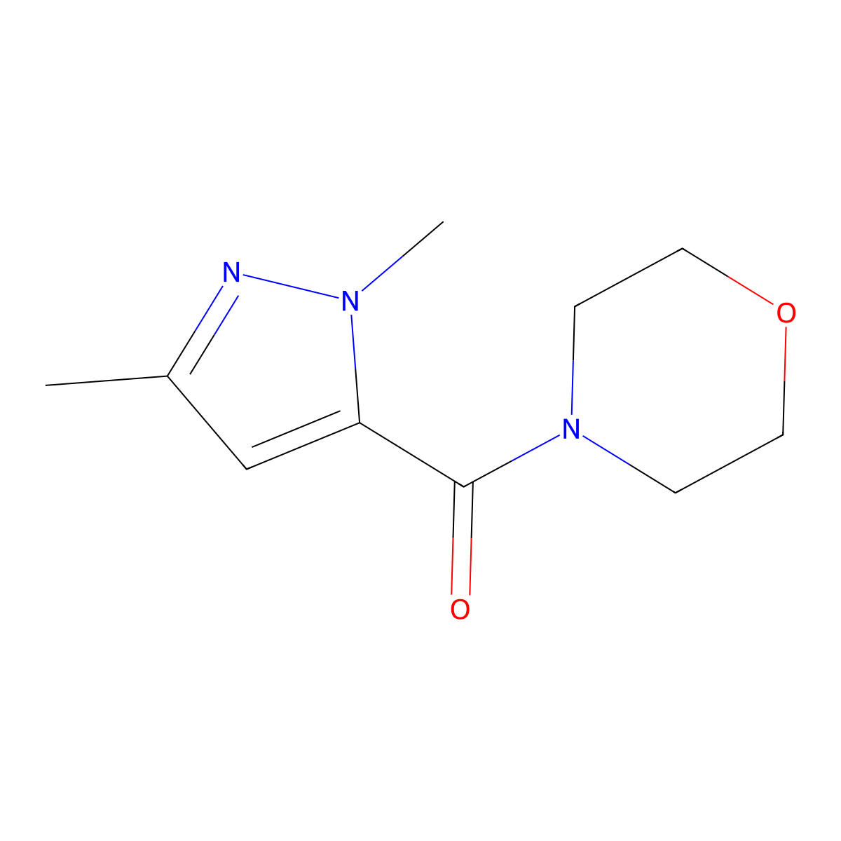 (1,3-Dimethyl-1H-pyrazol-5-yl)(morpholin-4-yl)methanone molecular structure, CAS 854699-94-8