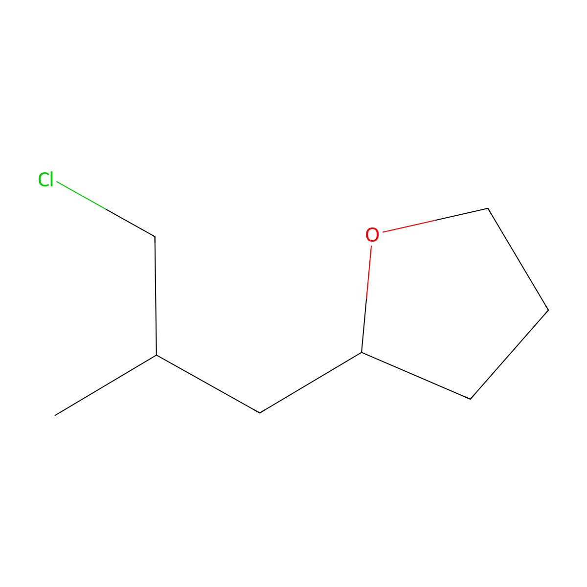 2-(3-Chloro-2-methylpropyl)oxolane molecular structure, CAS 854702-24-2