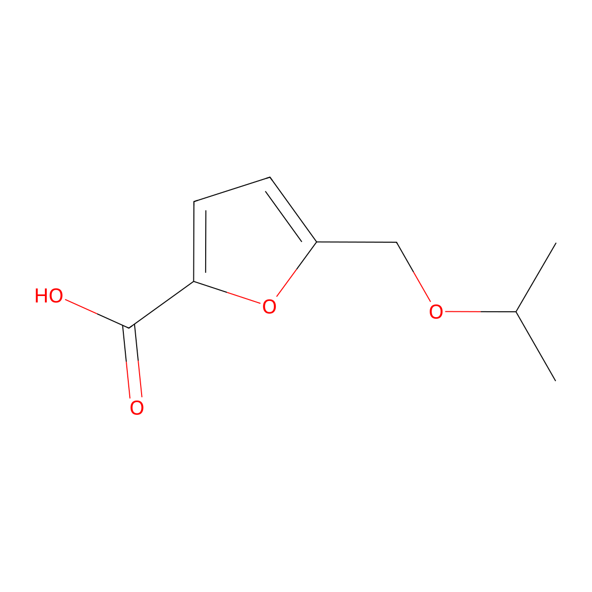 5-(Isopropoxymethyl)furan-2-carboxylic acid molecular structure, CAS 854703-57-4