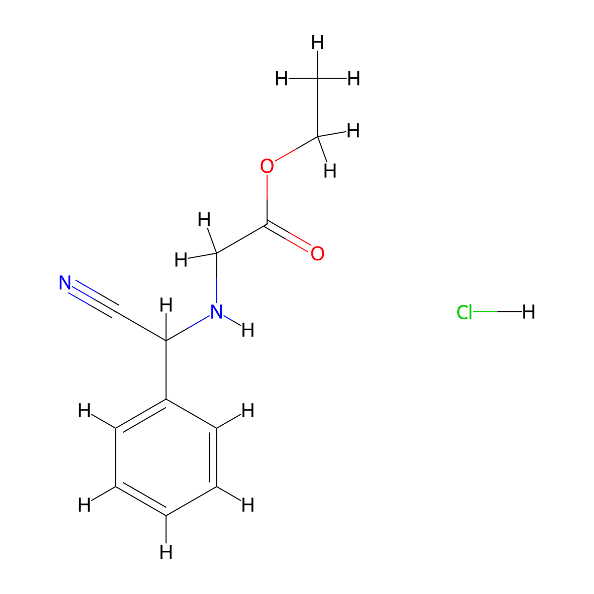 [(Cyano-phenyl-methyl)-amino]-acetic acid ethyl ester hydrochloride molecular structure, CAS 854705-52-5