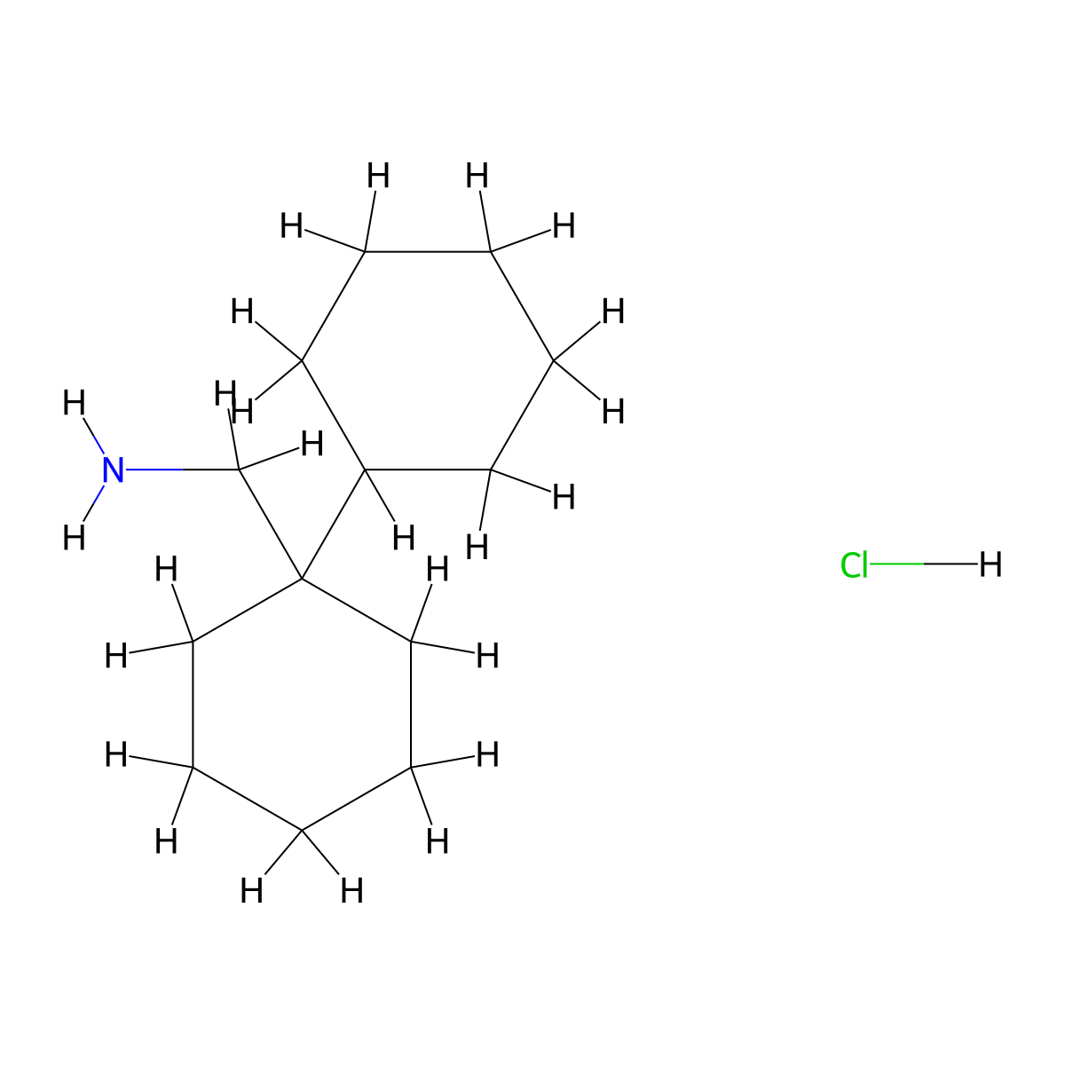 (1-Cyclohexylcyclohexyl)methanamine hydrochloride molecular structure, CAS 854707-91-8