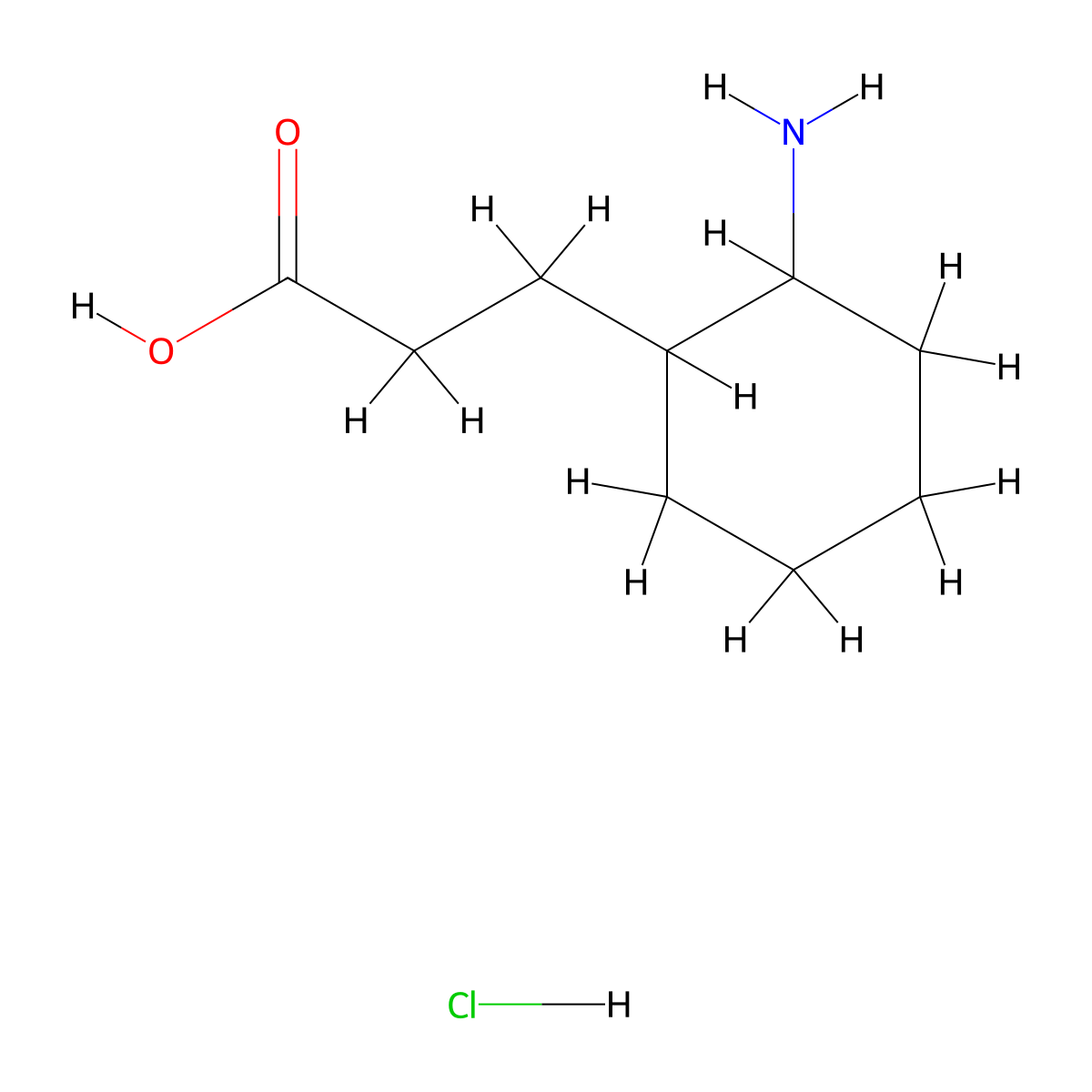 3-(2-Aminocyclohexyl)propanoic acid hydrochloride molecular structure, CAS 854709-00-5