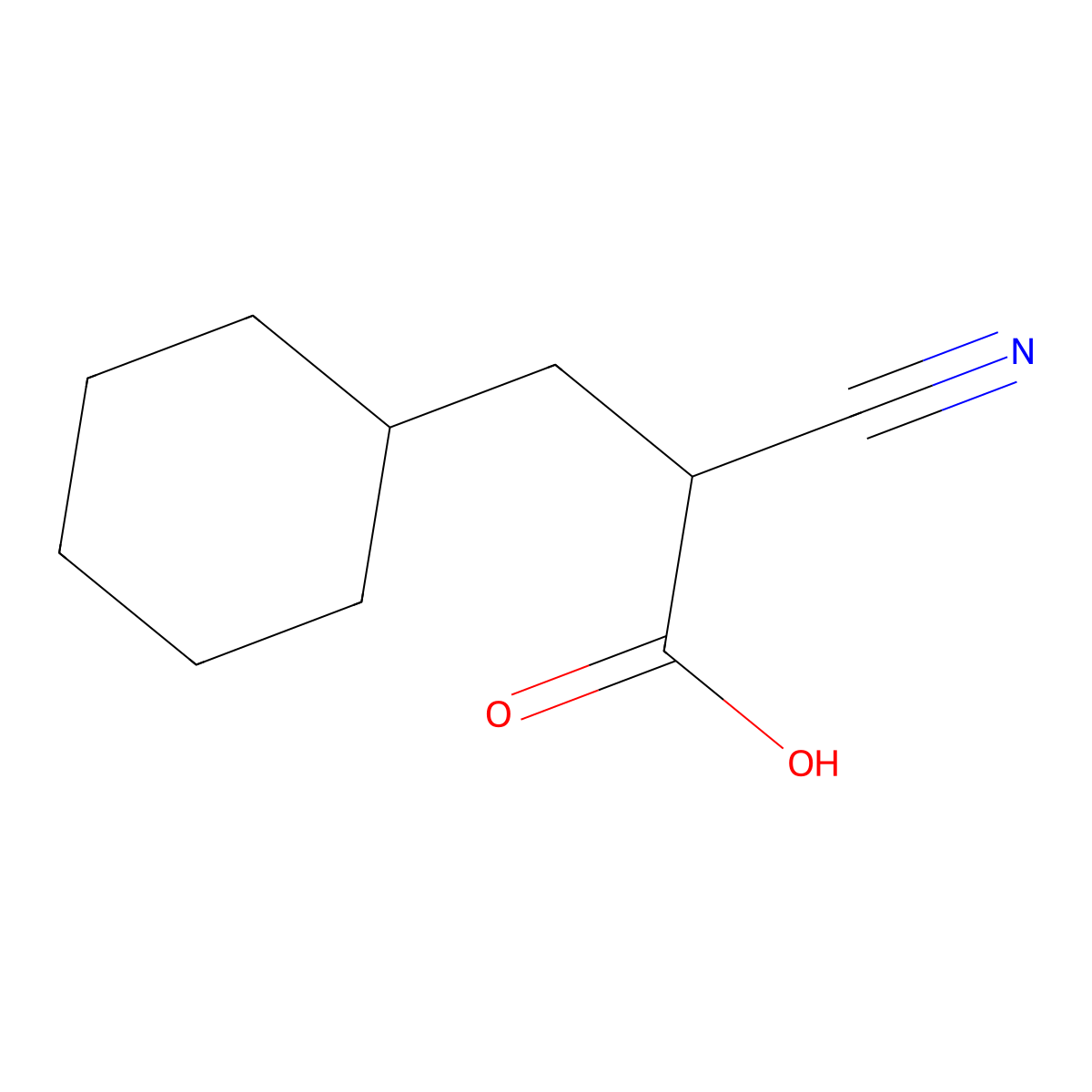 2-Cyano-3-cyclohexylpropanoic Acid molecular structure, CAS 854709-45-8