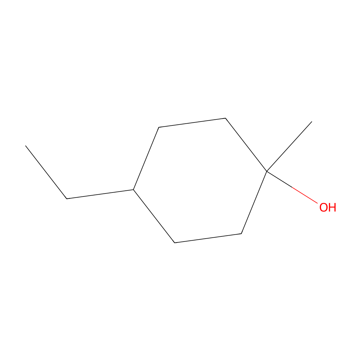 4-Ethyl-1-methylcyclohexan-1-ol molecular structure, CAS 854712-72-4