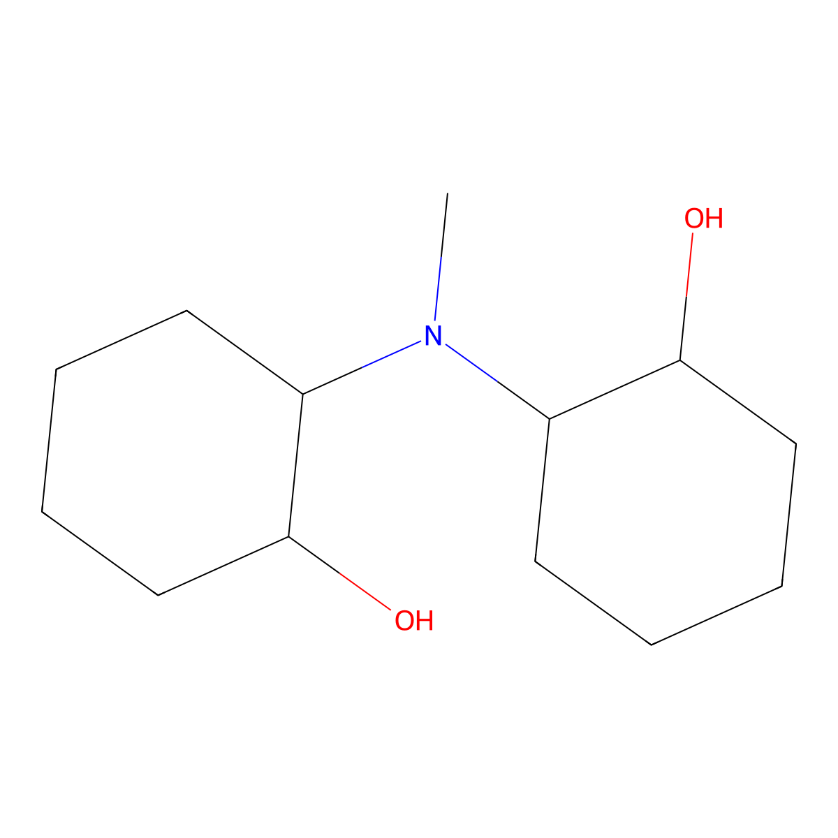 2-[(2-Hydroxycyclohexyl)(methyl)amino]cyclohexan-1-ol molecular structure, CAS 854713-86-3