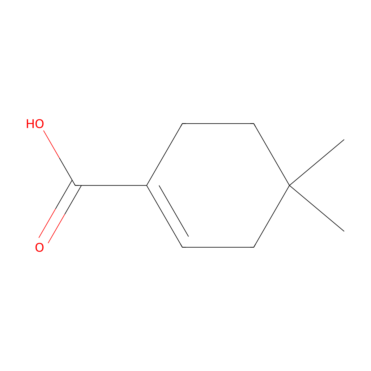 4,4-Dimethylcyclohex-1-ene-1-carboxylic acid molecular structure, CAS 854720-02-8