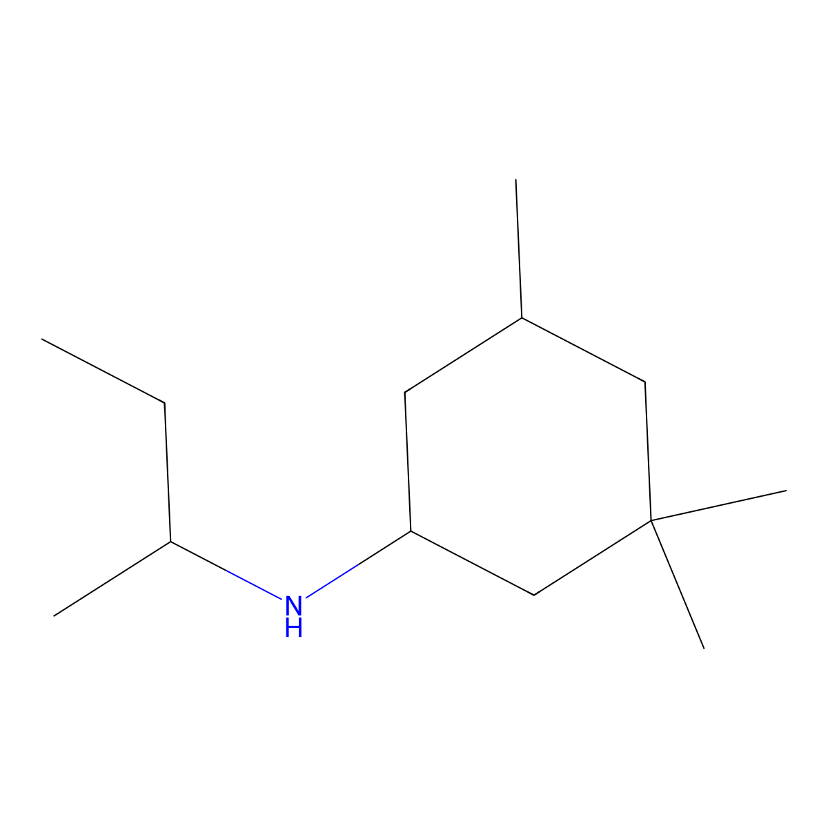 N-(butan-2-yl)-3,3,5-trimethylcyclohexan-1-amine molecular structure, CAS 854726-84-4