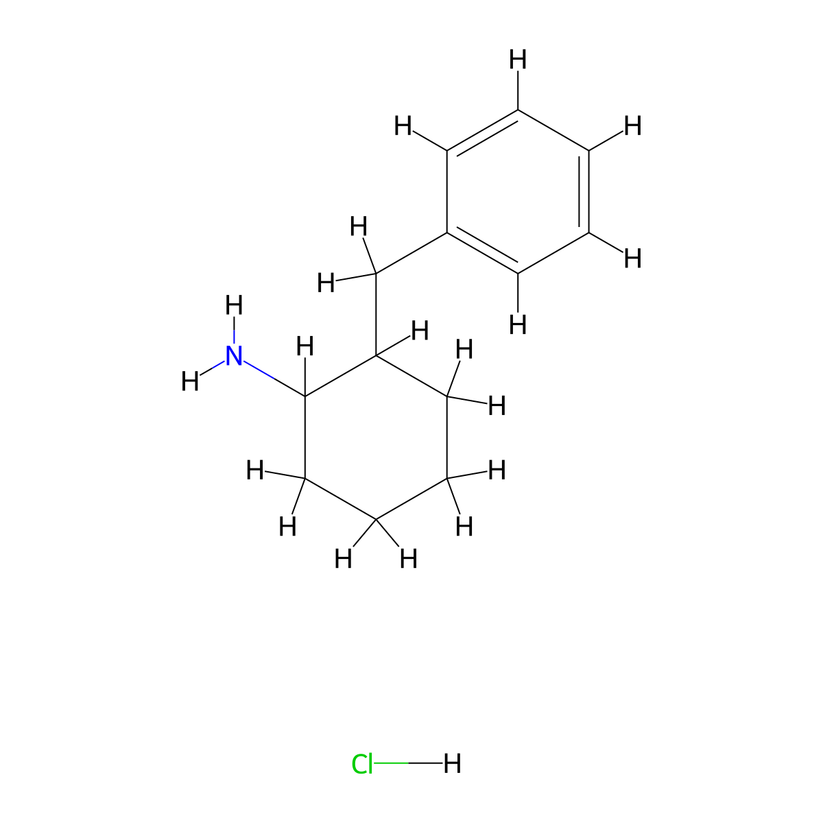 2-Benzyl-cyclohexylamine hydrochloride molecular structure, CAS 854728-00-0