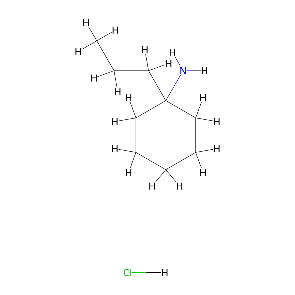 1-Propylcyclohexan-1-amine hydrochloride molecular structure, CAS 854728-37-3