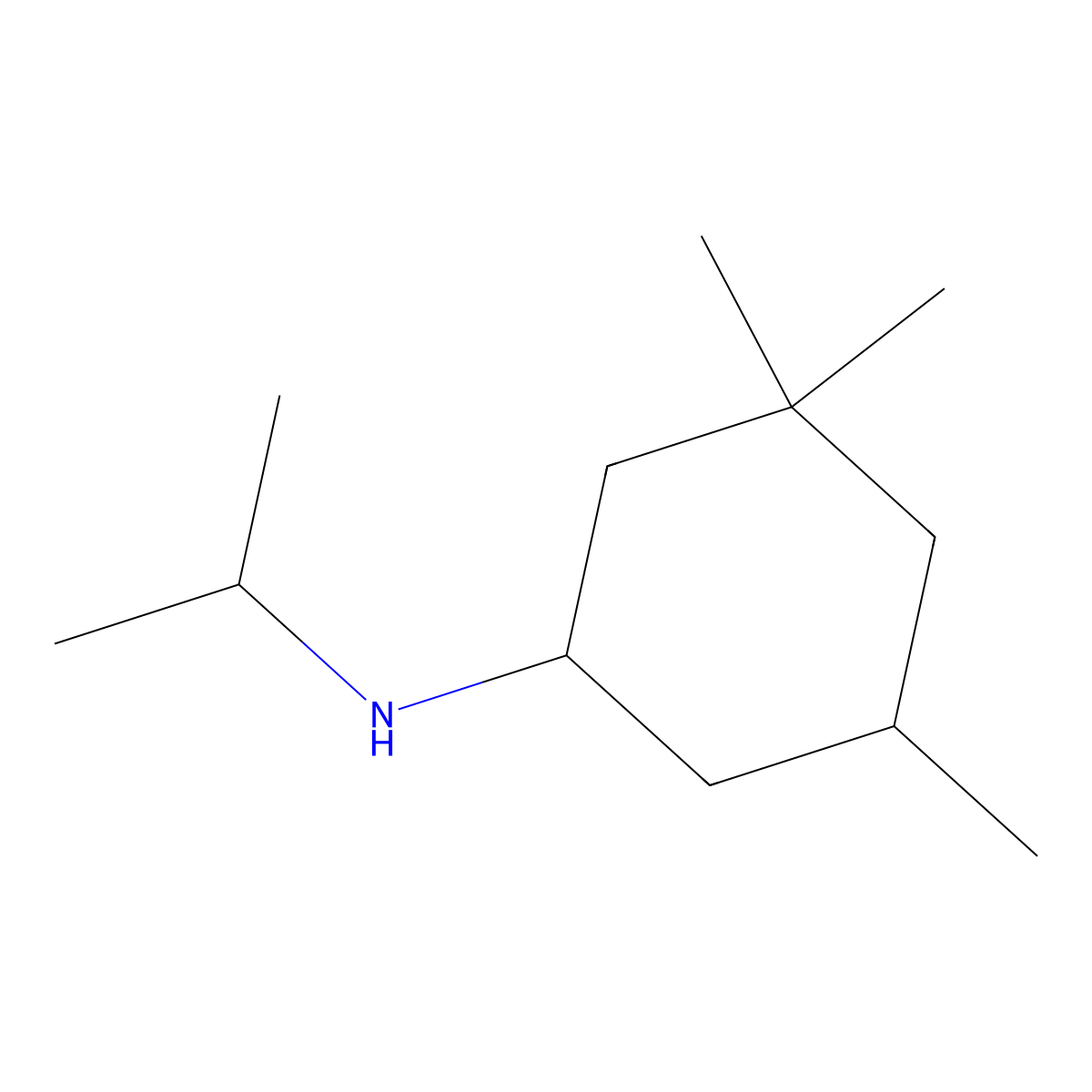 3,3,5-trimethyl-N-(propan-2-yl)cyclohexan-1-amine molecular structure, CAS 854728-49-7