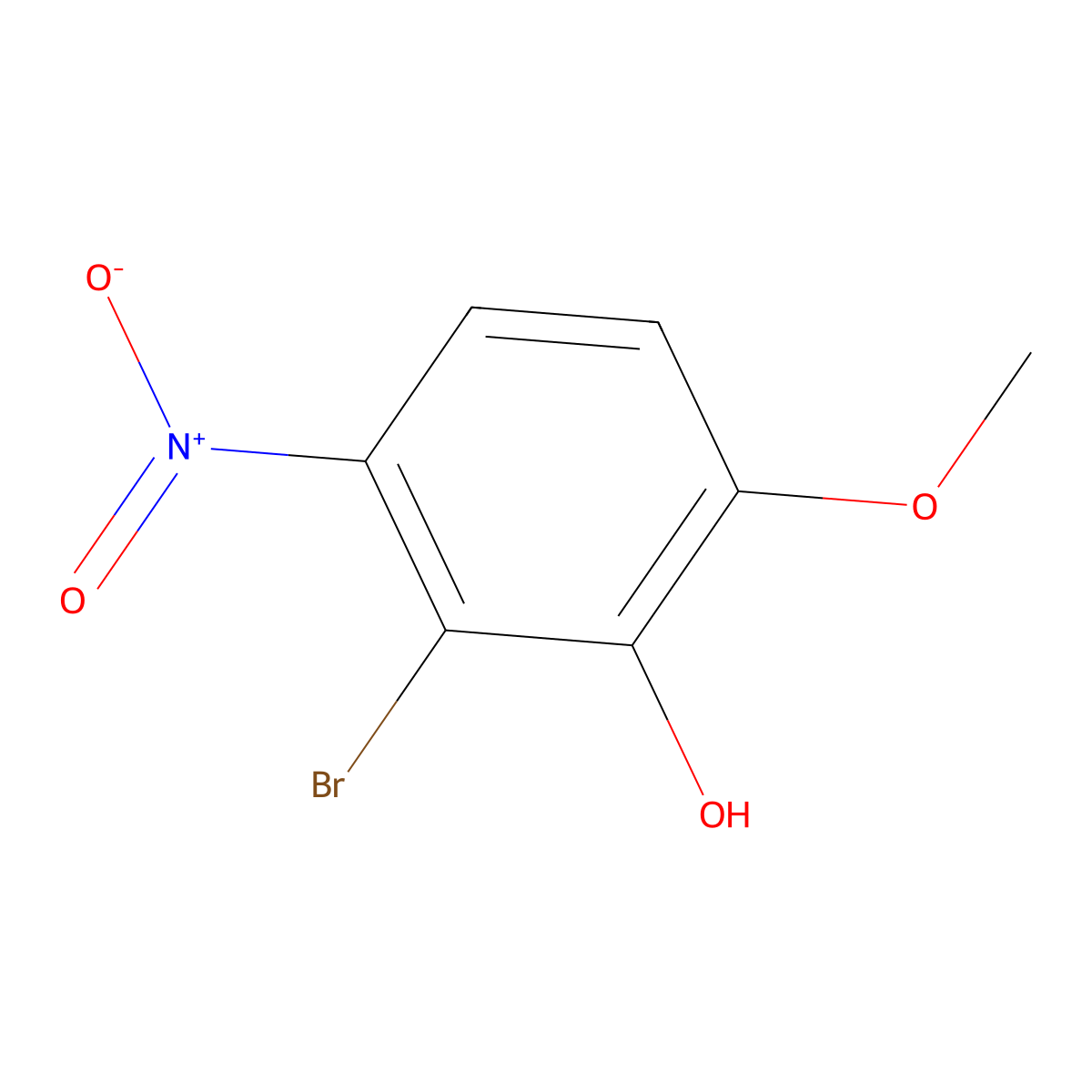 2-Bromo-6-methoxy-3-nitrophenol molecular structure, CAS 854733-39-4