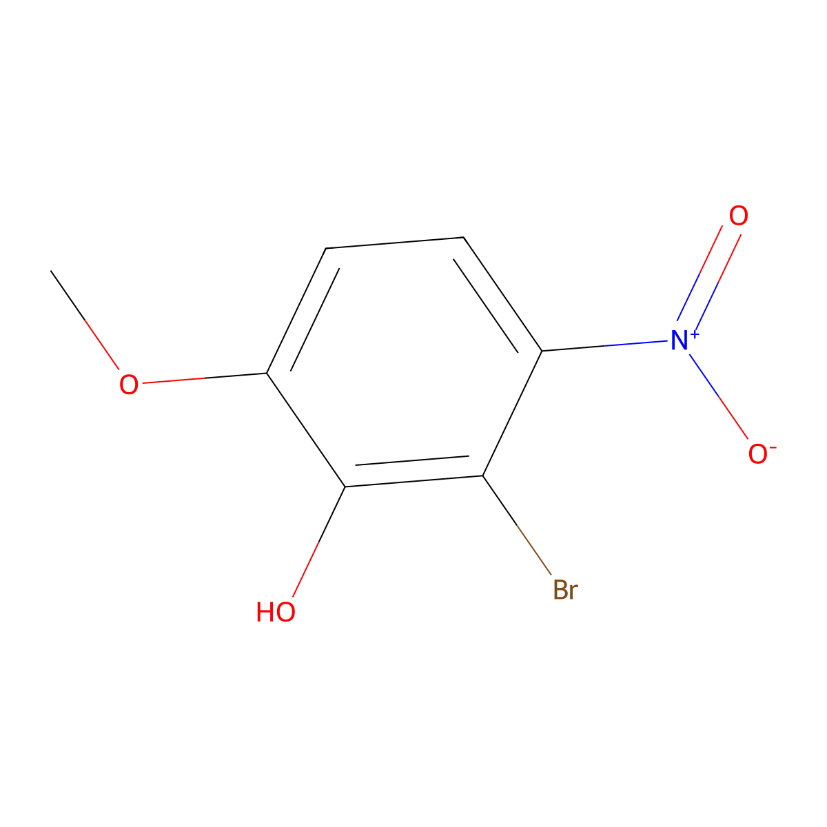 2-Bromo-6-methoxy-3-nitrophenol molecular structure, CAS 854733-39-4
