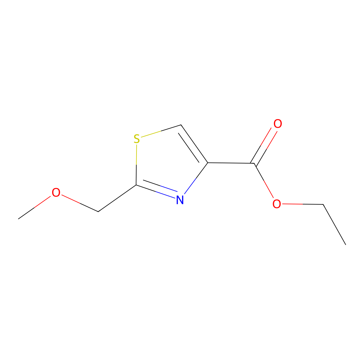 Ethyl 2-(methoxymethyl)-1,3-thiazole-4-carboxylate molecular structure, CAS 854754-20-4