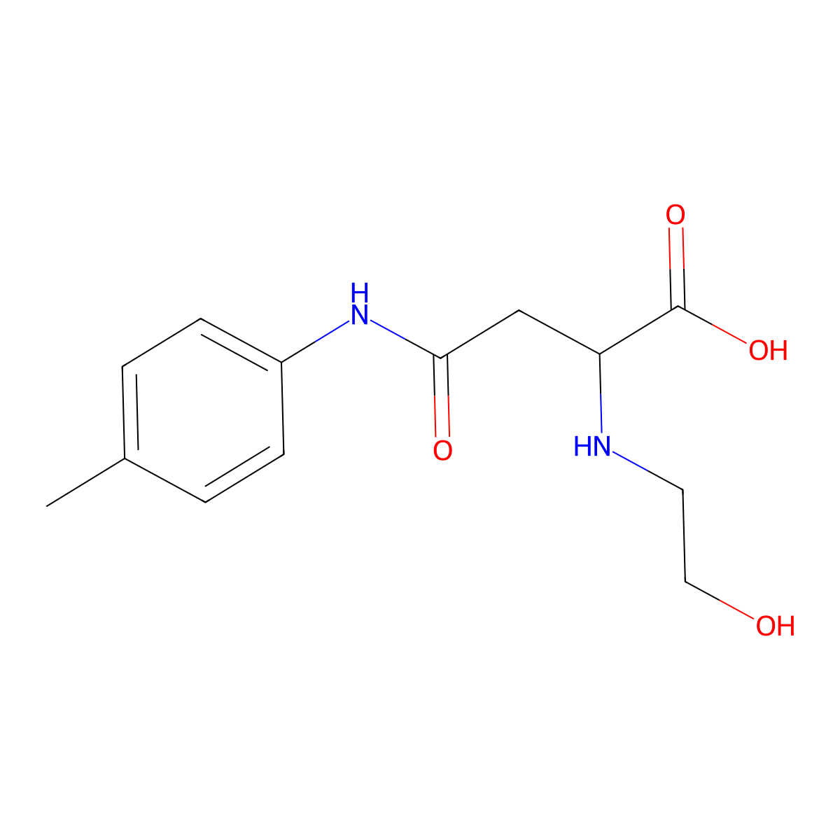 2-((2-Hydroxyethyl)amino)-4-oxo-4-(p-tolylamino)butanoic acid molecular structure, CAS 85476-52-4