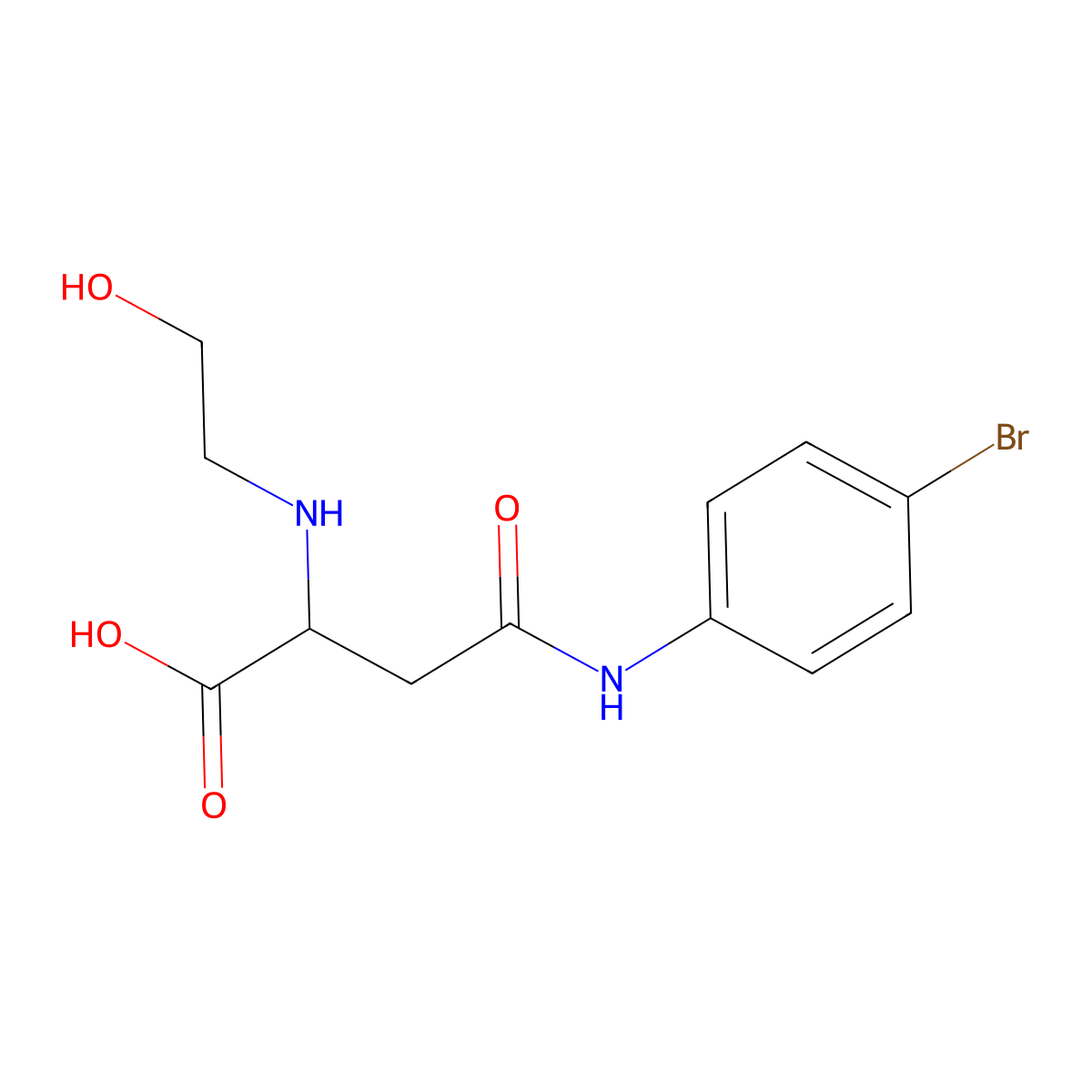 4-((4-Bromophenyl)amino)-2-((2-hydroxyethyl)amino)-4-oxobutanoic acid molecular structure, CAS 85476-54-6