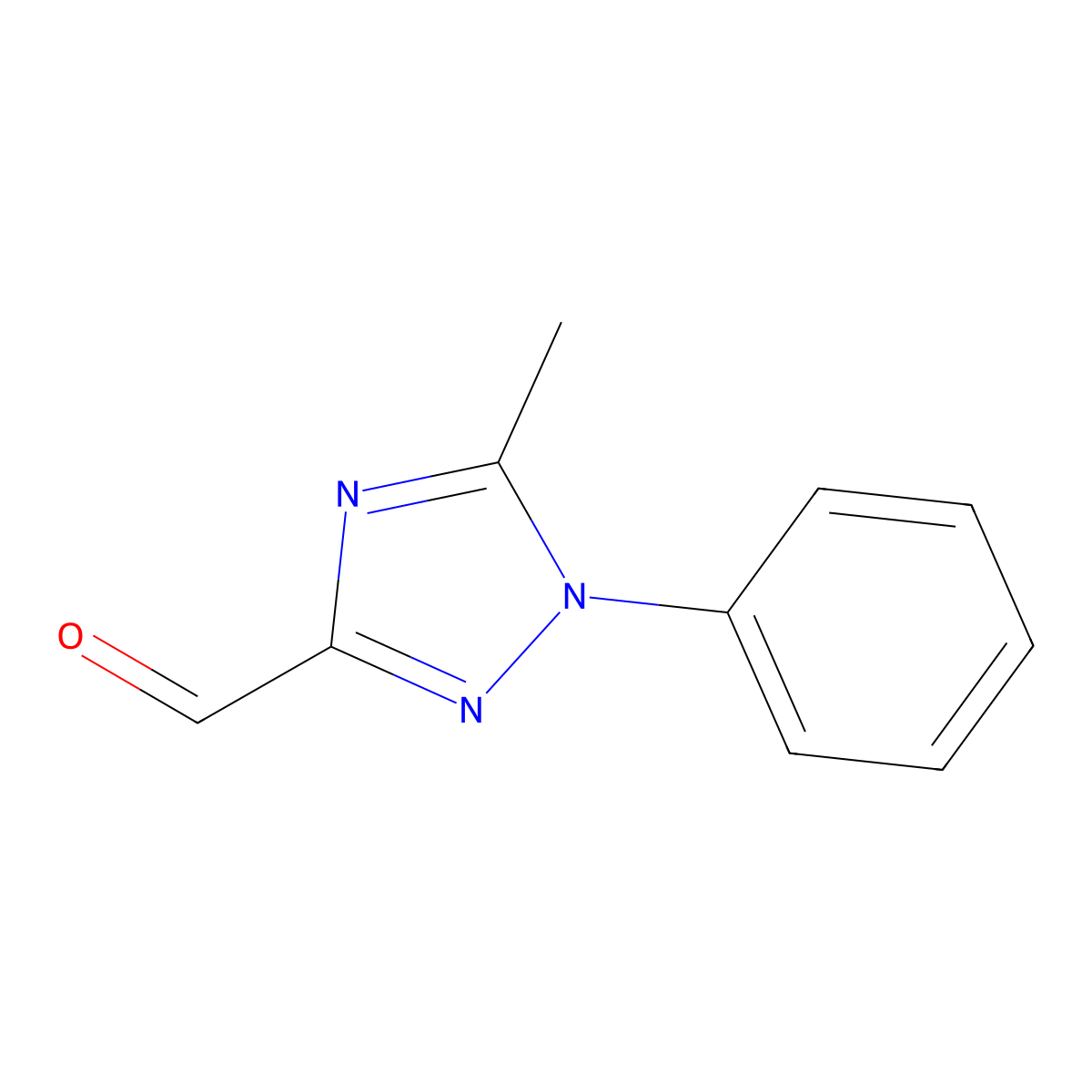5-methyl-1-phenyl-1H-1,2,4-triazole-3-carbaldehyde molecular structure, CAS 854761-62-9