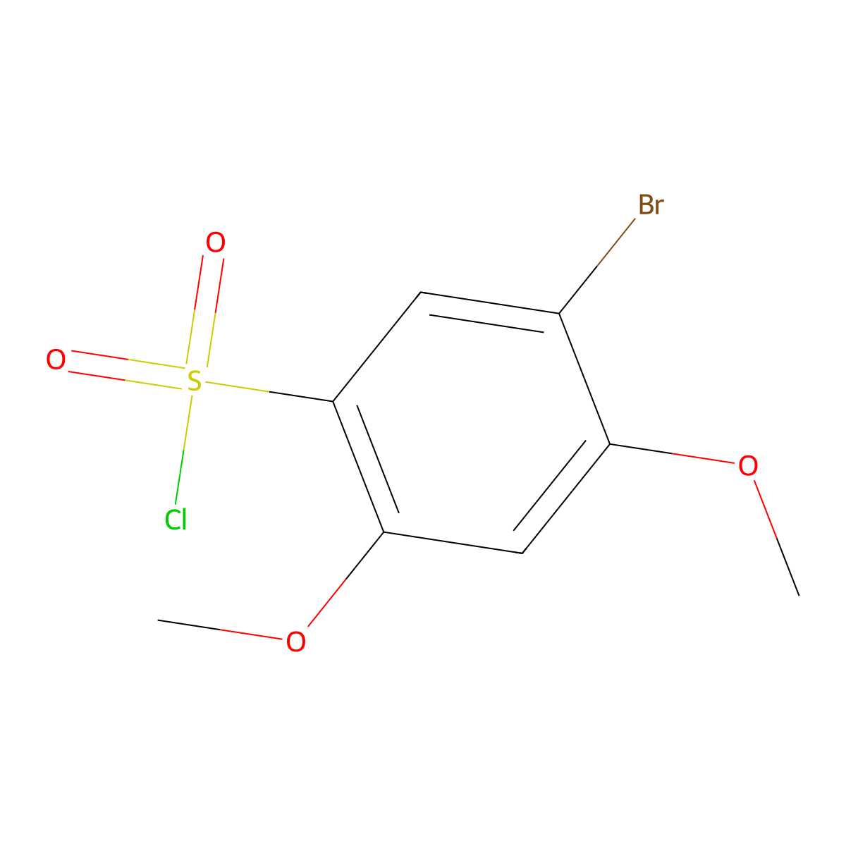 5-Bromo-2,4-dimethoxybenzene-1-sulfonyl chloride molecular structure, CAS 85477-02-7