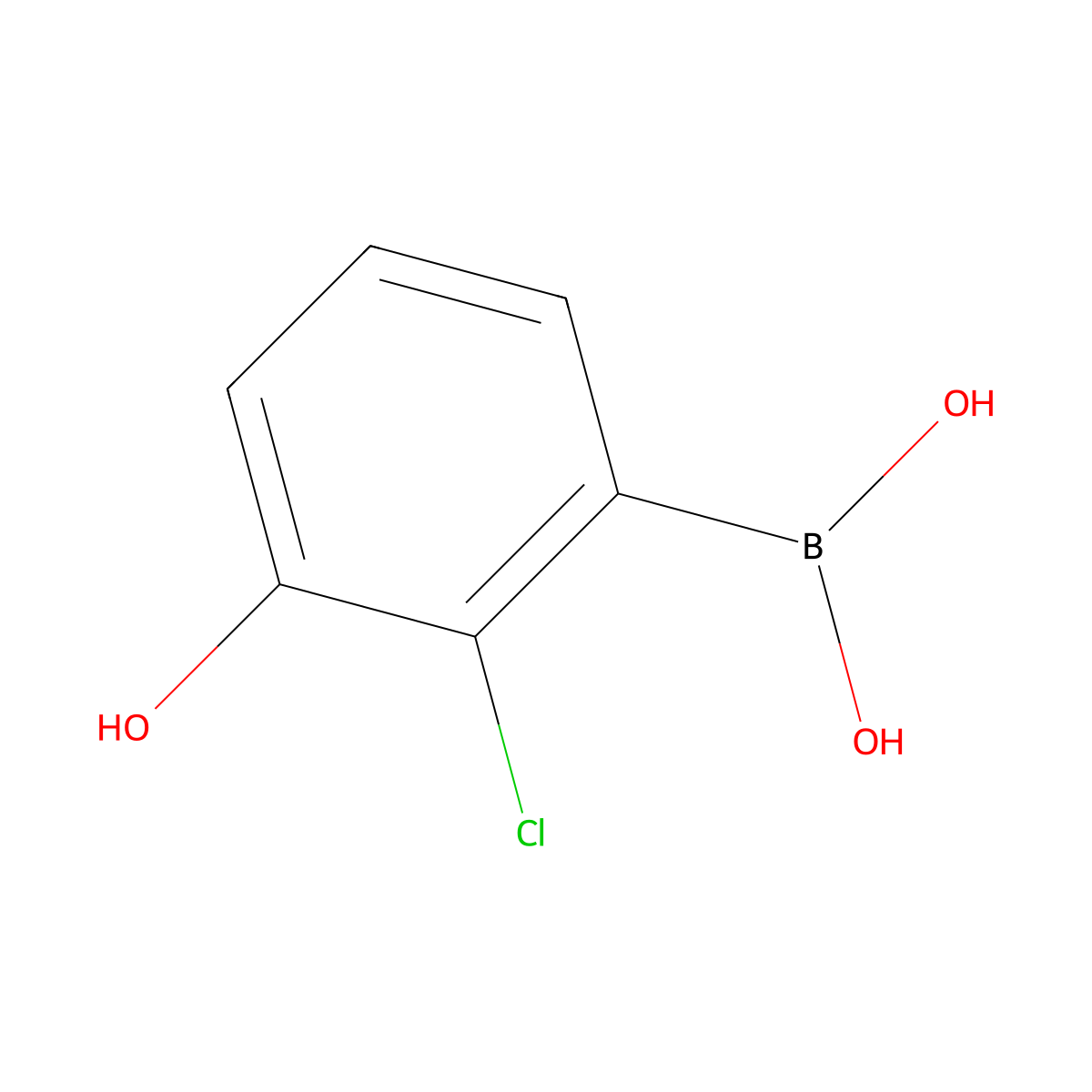 (2-Chloro-3-hydroxyphenyl)boronic acid molecular structure, CAS 854778-29-3