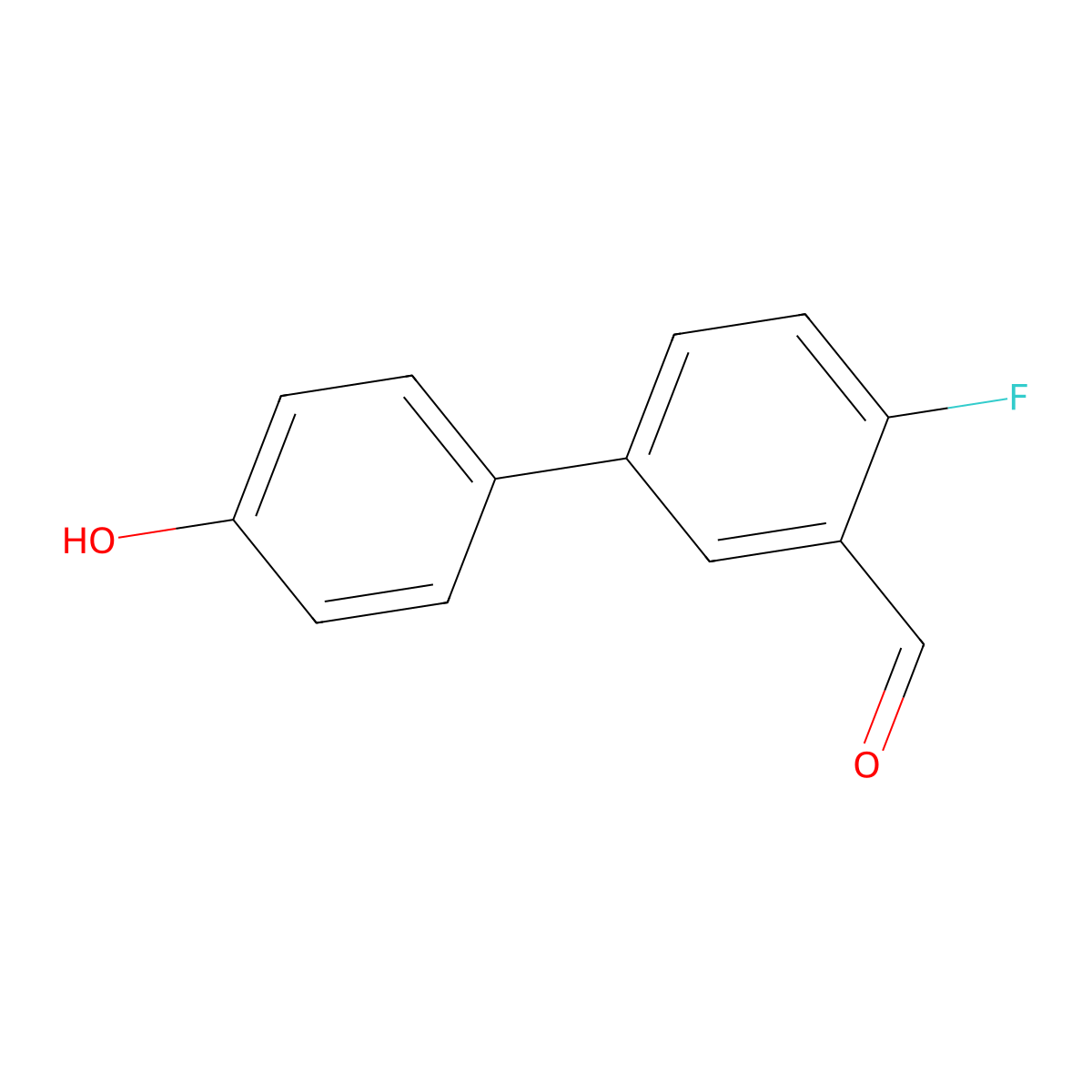 4-Fluoro-4'-hydroxy-biphenyl-3-carbaldehyde molecular structure, CAS 854778-59-9