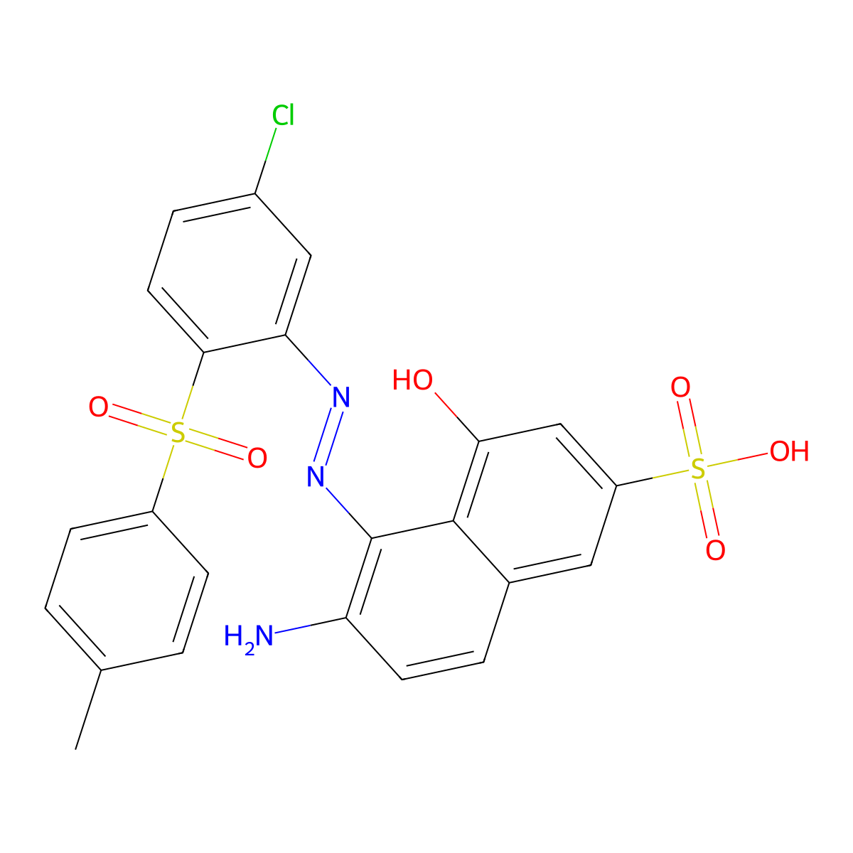 6-Amino-5-((5-chloro-2-((p-tolyl)sulphonyl)phenyl)azo)-4-hydroxynaphthalene-2-sulphonic acid molecular structure, CAS 85480-79-1