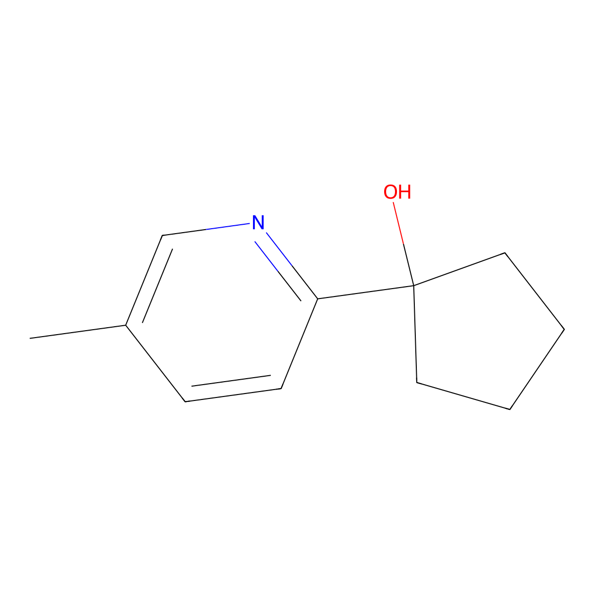 1-(5-Methyl-2-pyridinyl)cyclopentanol molecular structure, CAS 854817-63-3
