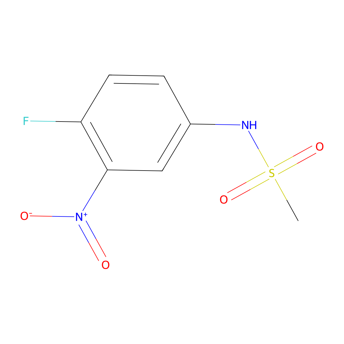 N-(4-fluoro-3-nitrophenyl)methanesulfonamide molecular structure, CAS 85482-36-6