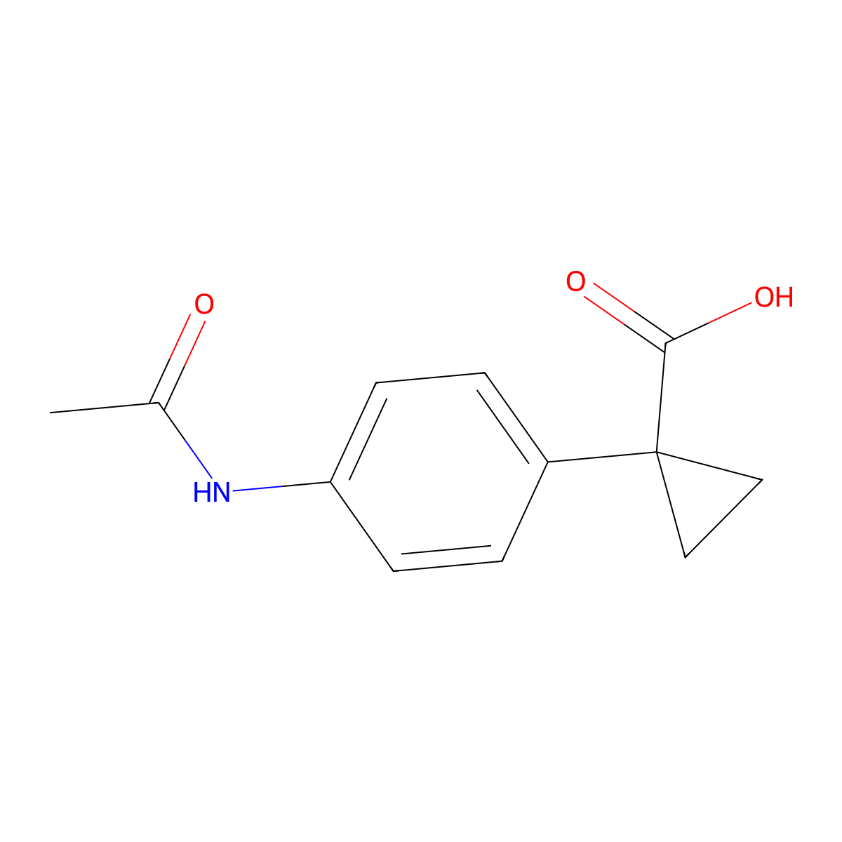 1-(4-Acetamidophenyl)cyclopropane-1-carboxylic acid molecular structure, CAS 854821-20-8