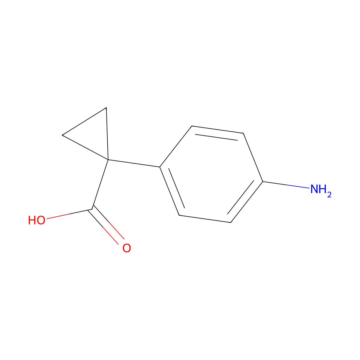 1-(4-Aminophenyl)cyclopropanecarboxylic acid molecular structure, CAS 854821-21-9