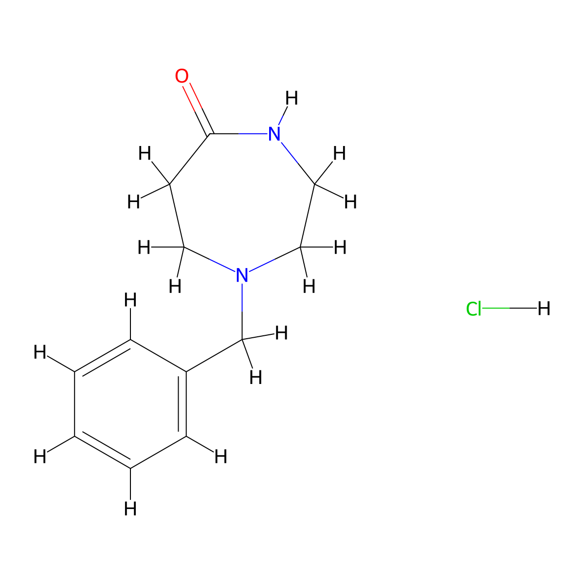 1-Benzyl-1,4-diazepan-5-one hydrochloride molecular structure, CAS 854828-86-7