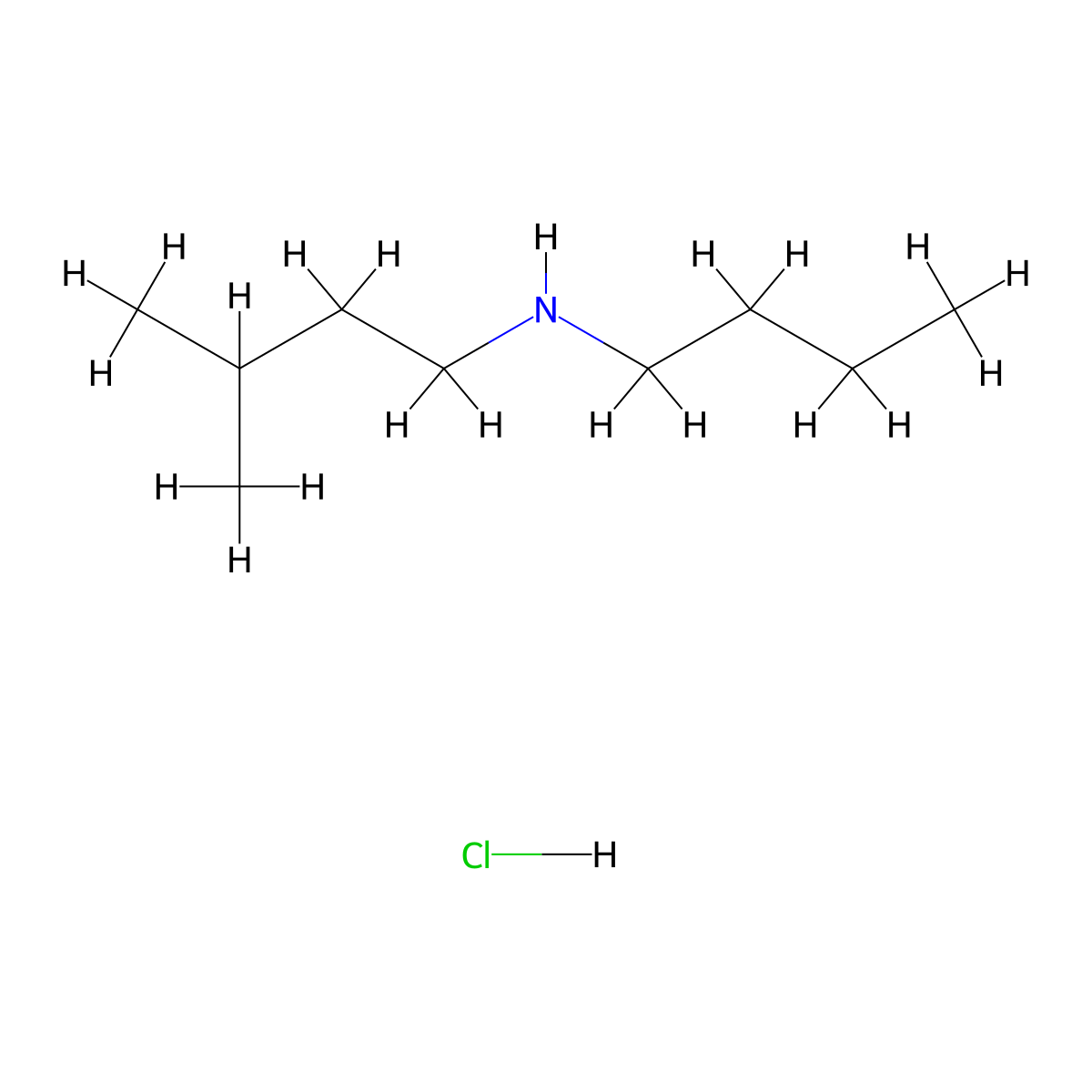Butyl(3-methylbutyl)amine hydrochloride molecular structure, CAS 854836-20-7