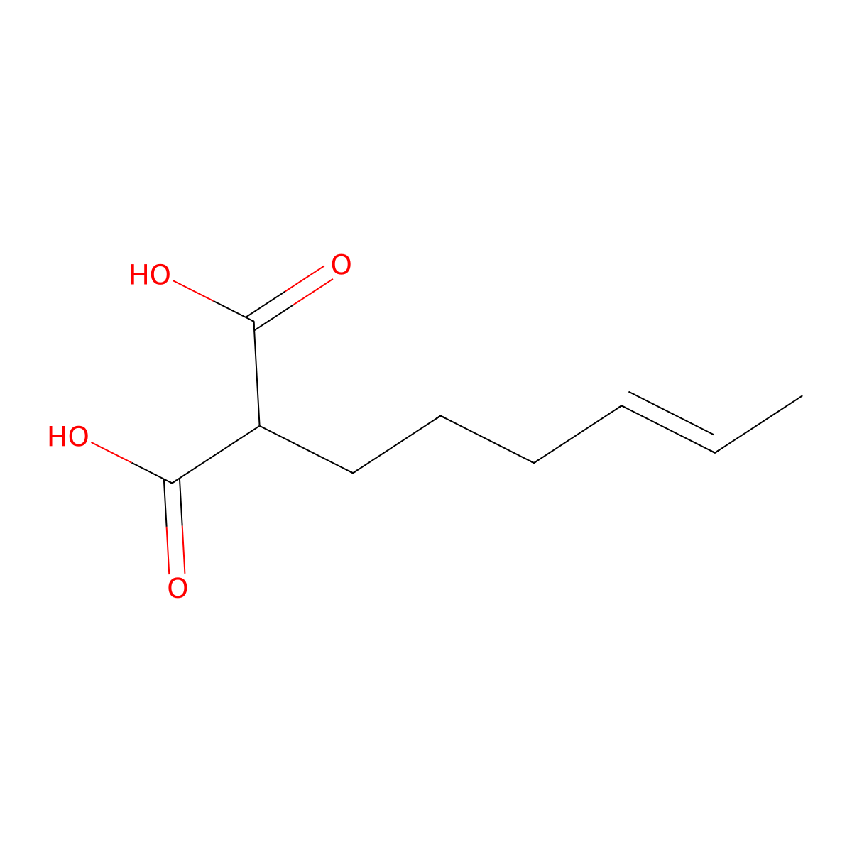 2-[(4E)-hex-4-en-1-yl]propanedioicacid molecular structure, CAS 85484-84-0