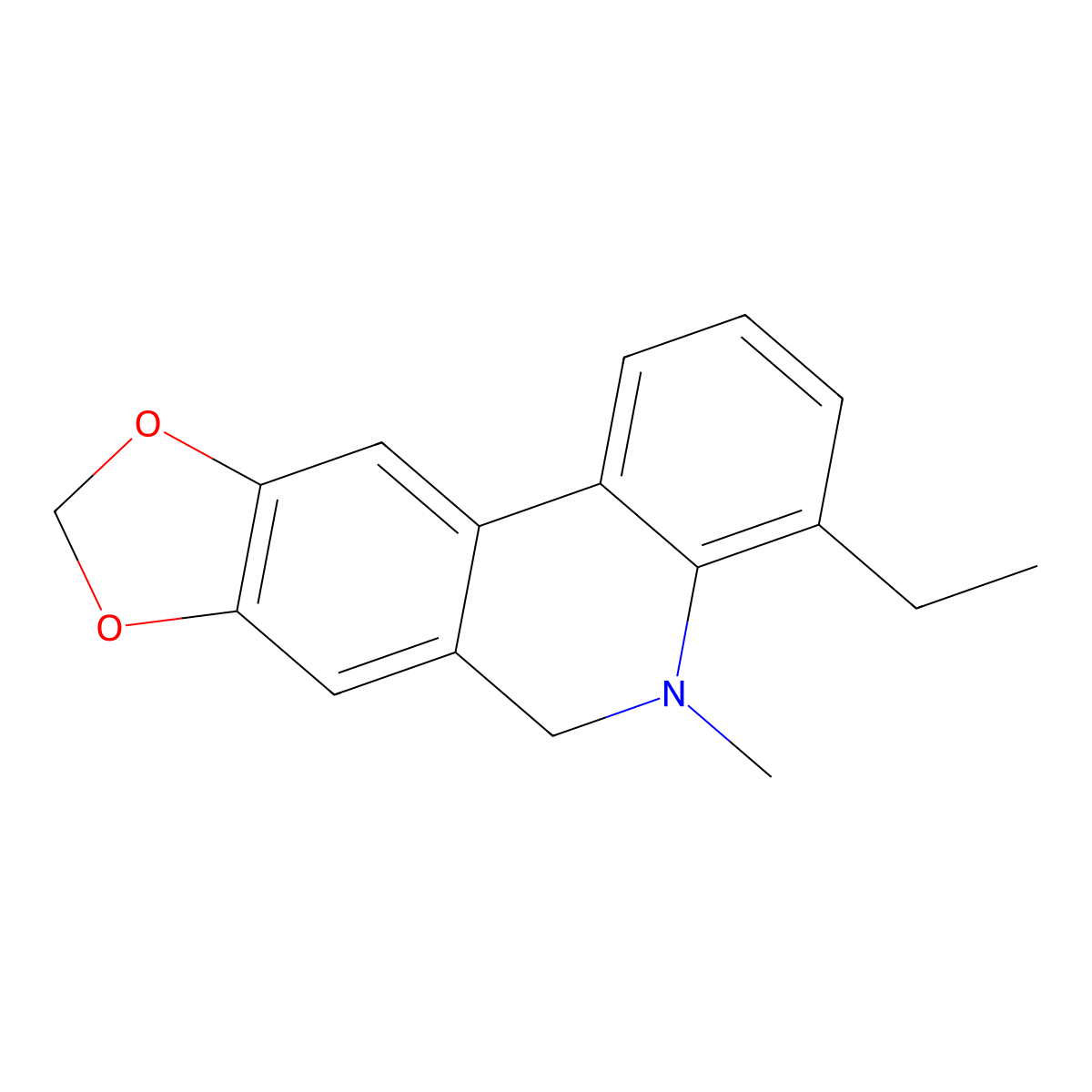 4-Ethyl-5-methyl-5,6-dihydro-[1,3]dioxolo[4,5-j]phenanthridine molecular structure, CAS 854847-61-3