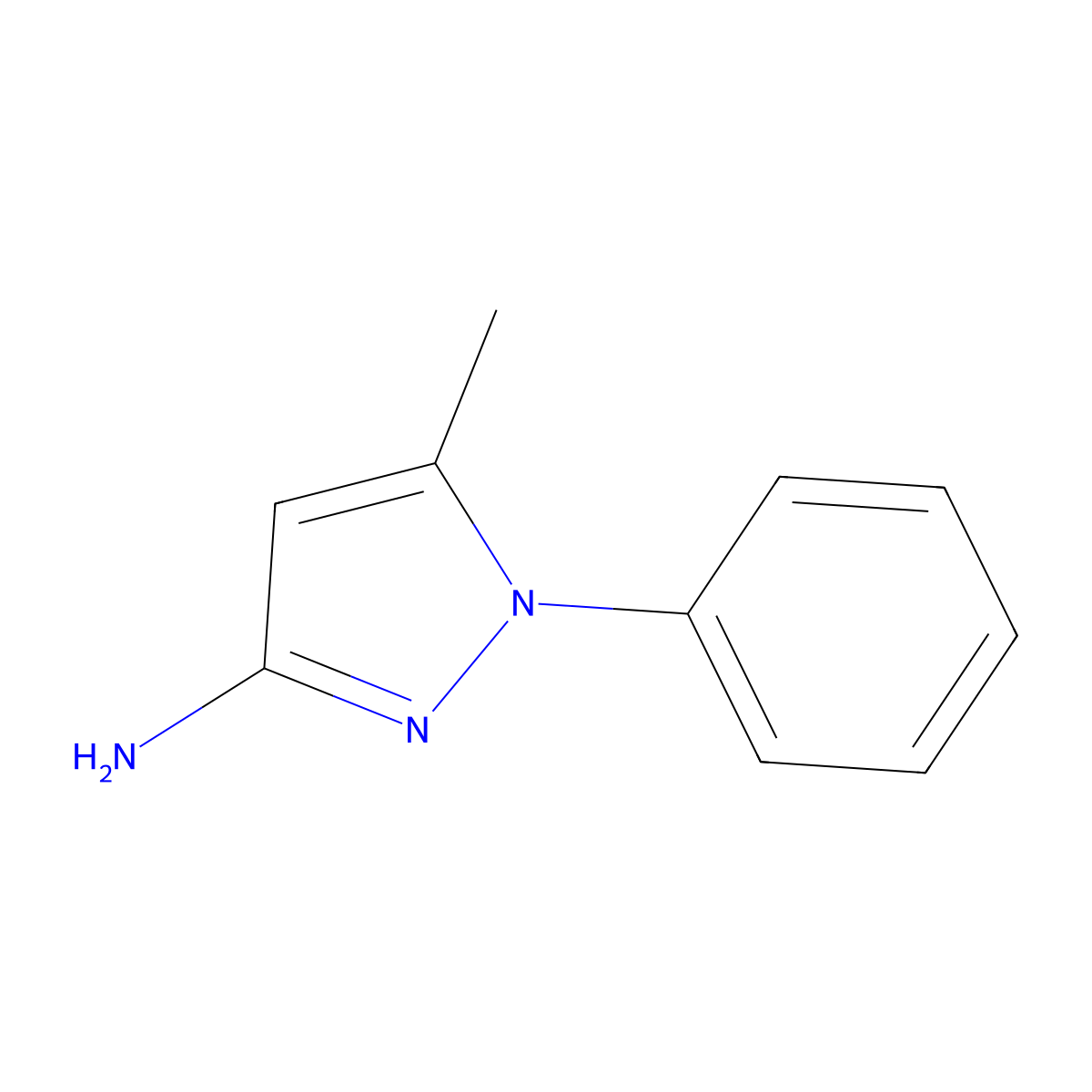 5-methyl-1-phenyl-1H-pyrazol-3-amine molecular structure, CAS 85485-59-2