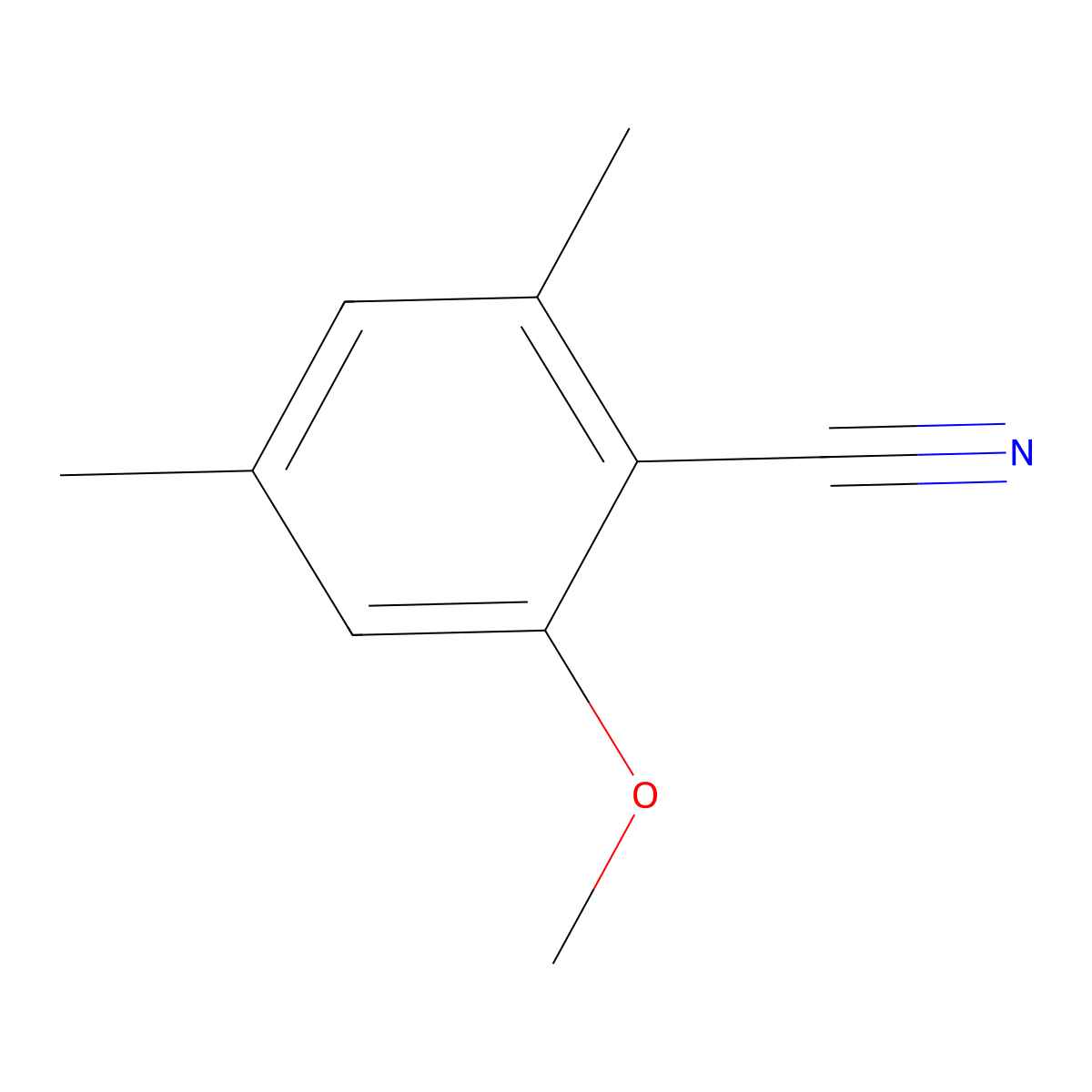 2-Methoxy-4,6-dimethylbenzonitrile molecular structure, CAS 854854-61-8
