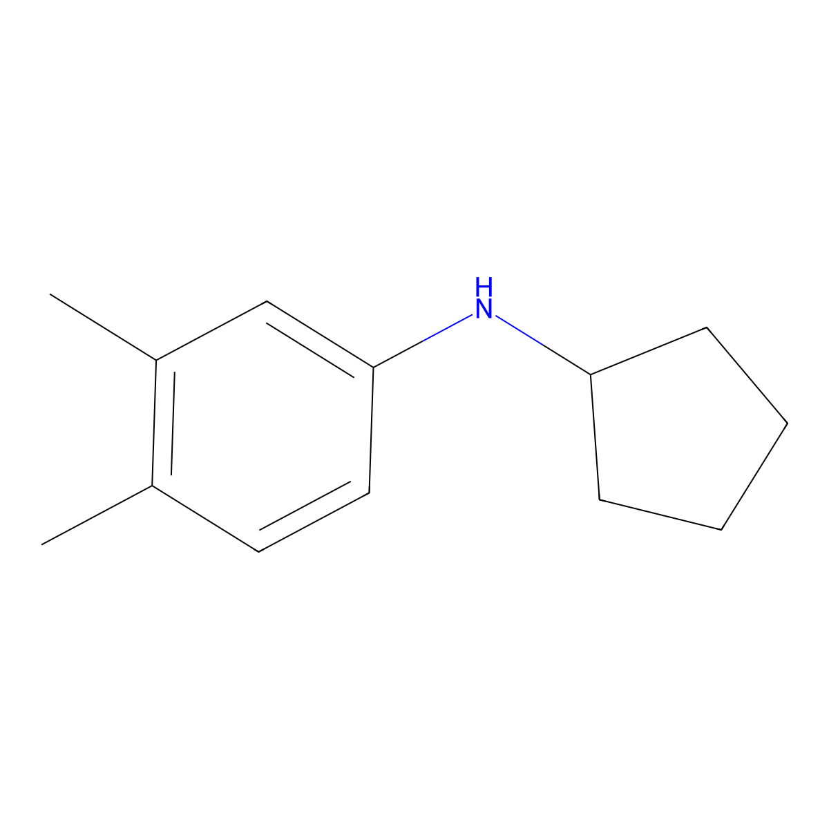 N-cyclopentyl-3,4-dimethylaniline molecular structure, CAS 854854-94-7