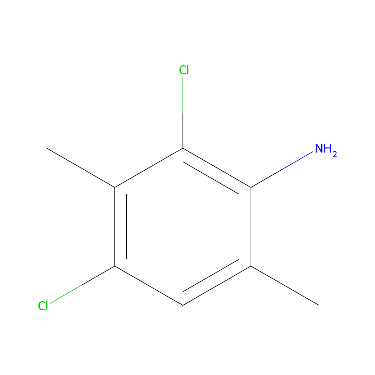 2,4-Dichloro-3,6-dimethylaniline molecular structure, CAS 854857-11-7