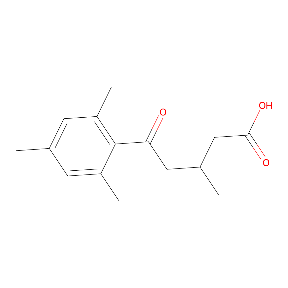 3-Methyl-5-oxo-5-(2,4,6-trimethylphenyl)valeric acid molecular structure, CAS 854858-95-0