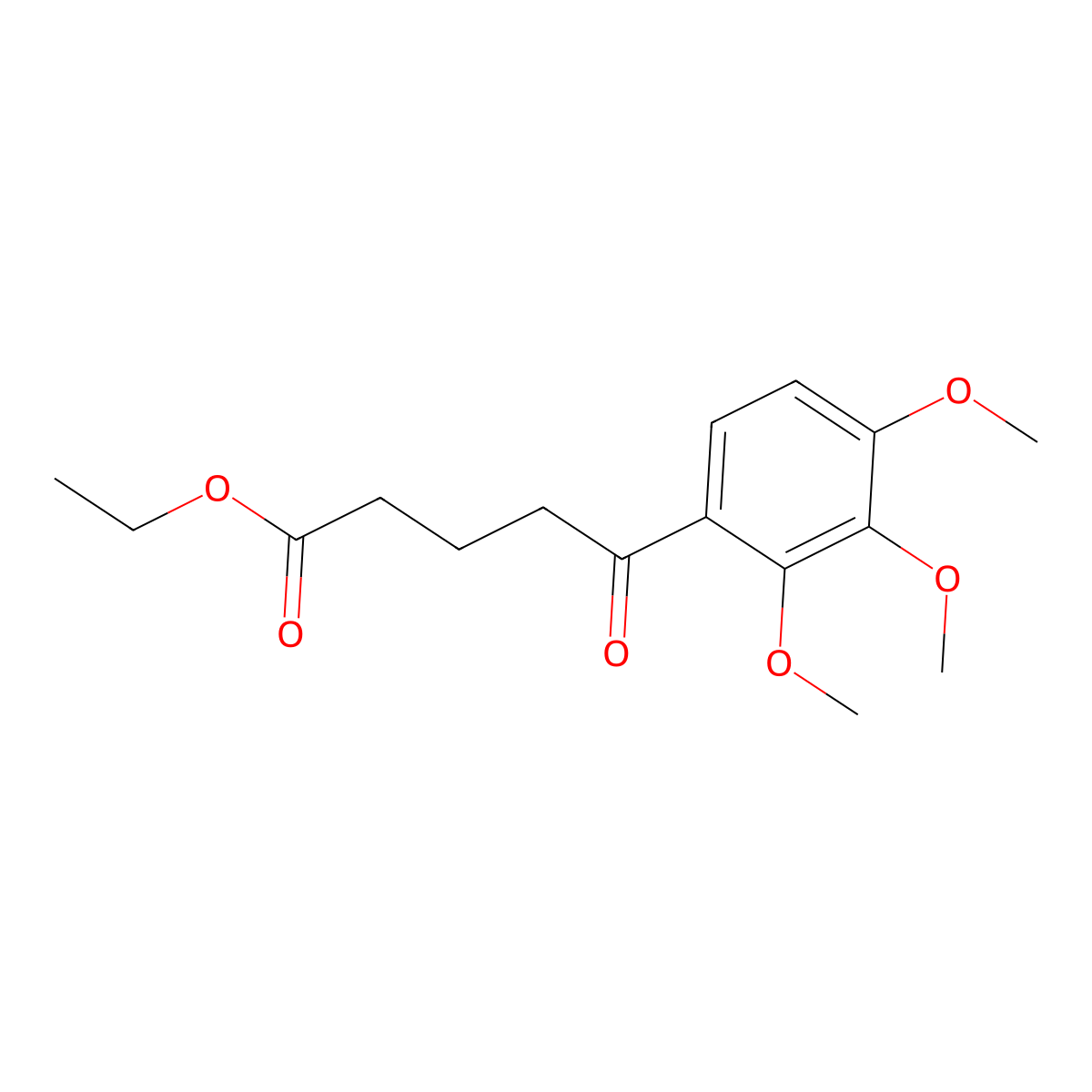 Ethyl 5-(2,3,4-trimethoxyphenyl)-5-oxovalerate molecular structure, CAS 854859-30-6