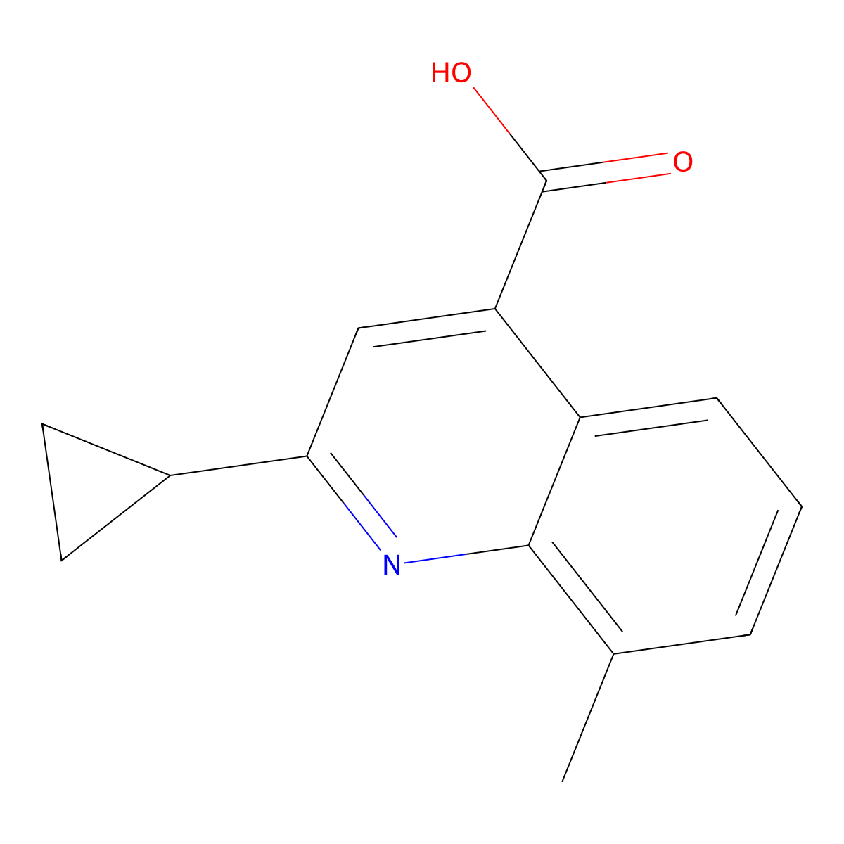 2-Cyclopropyl-8-methylquinoline-4-carboxylic acid molecular structure, CAS 854859-99-7