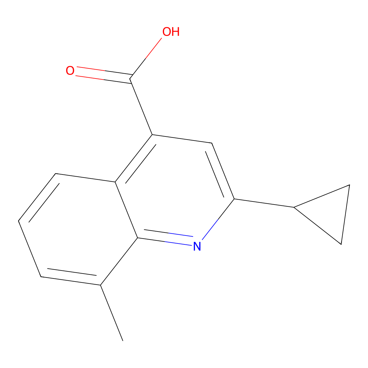 2-Cyclopropyl-8-methylquinoline-4-carboxylic acid molecular structure, CAS 854859-99-7