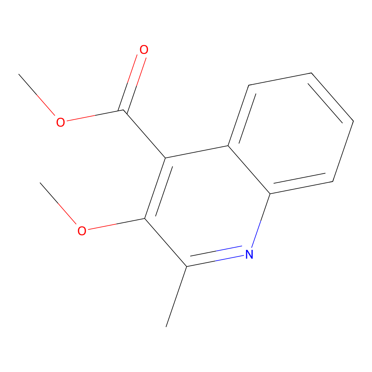 Methyl 3-methoxy-2-methylquinoline-4-carboxylate molecular structure, CAS 854860-19-8