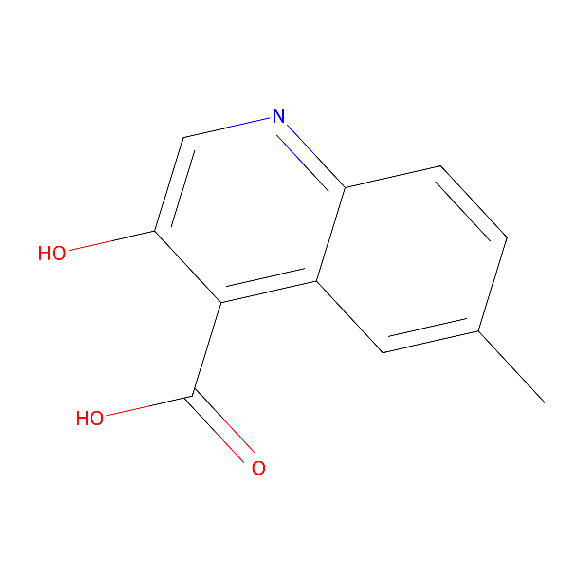 3-Hydroxy-6-methylquinoline-4-carboxylic acid molecular structure, CAS 854860-35-8