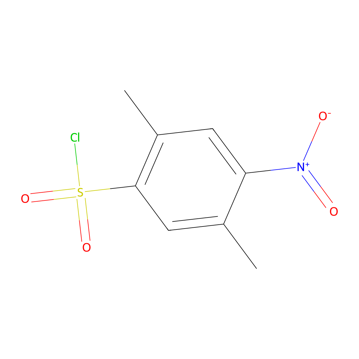 2,5-Dimethyl-4-nitrobenzene-1-sulfonyl chloride molecular structure, CAS 854860-48-3