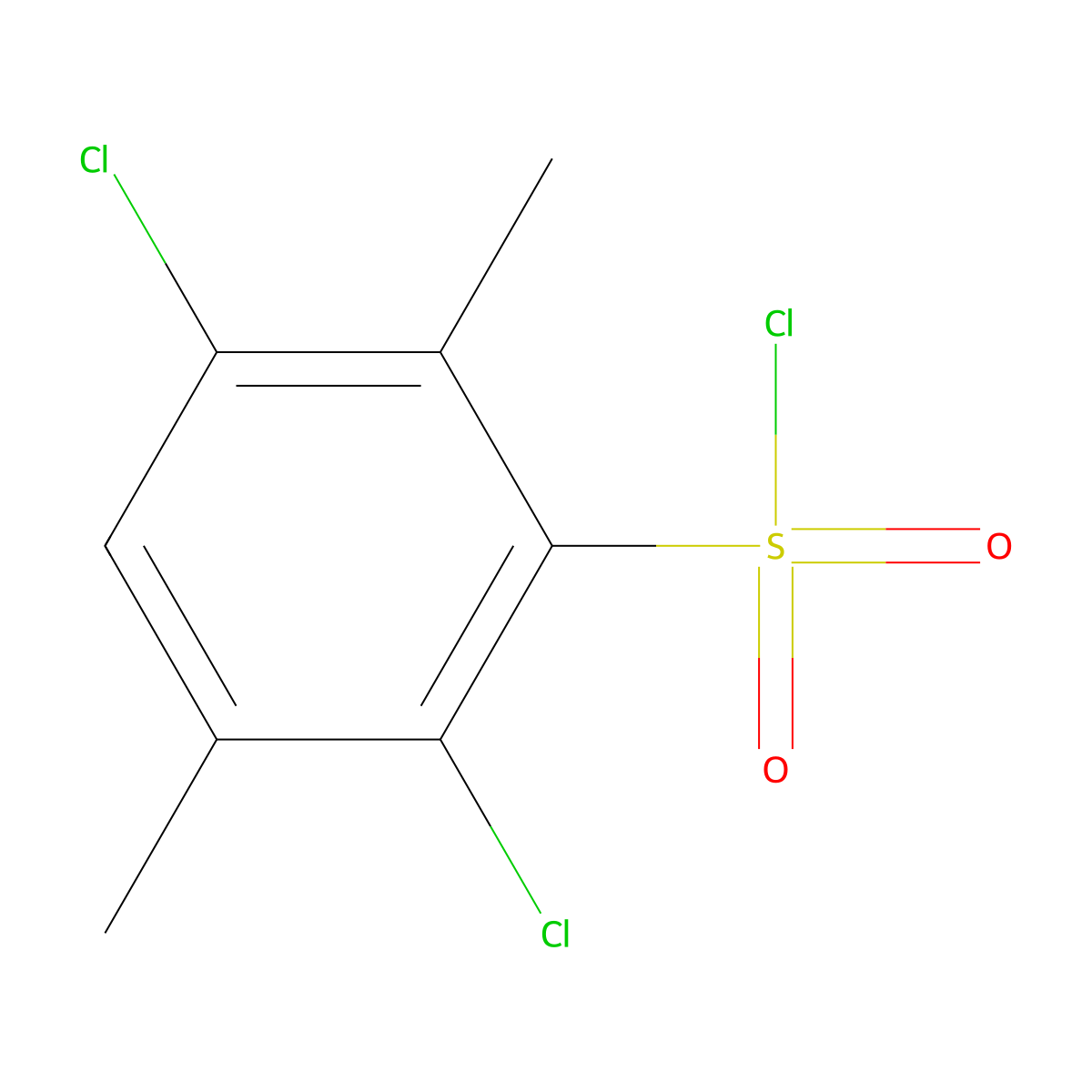 2,5-Dichloro-3,6-dimethylbenzenesulfonyl chloride molecular structure, CAS 854860-52-9