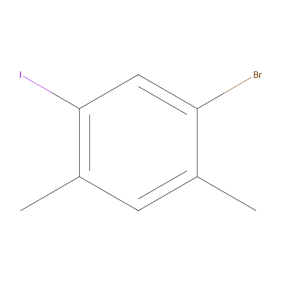 1-Bromo-5-iodo-2,4-dimethylbenzene molecular structure, CAS 854861-87-3