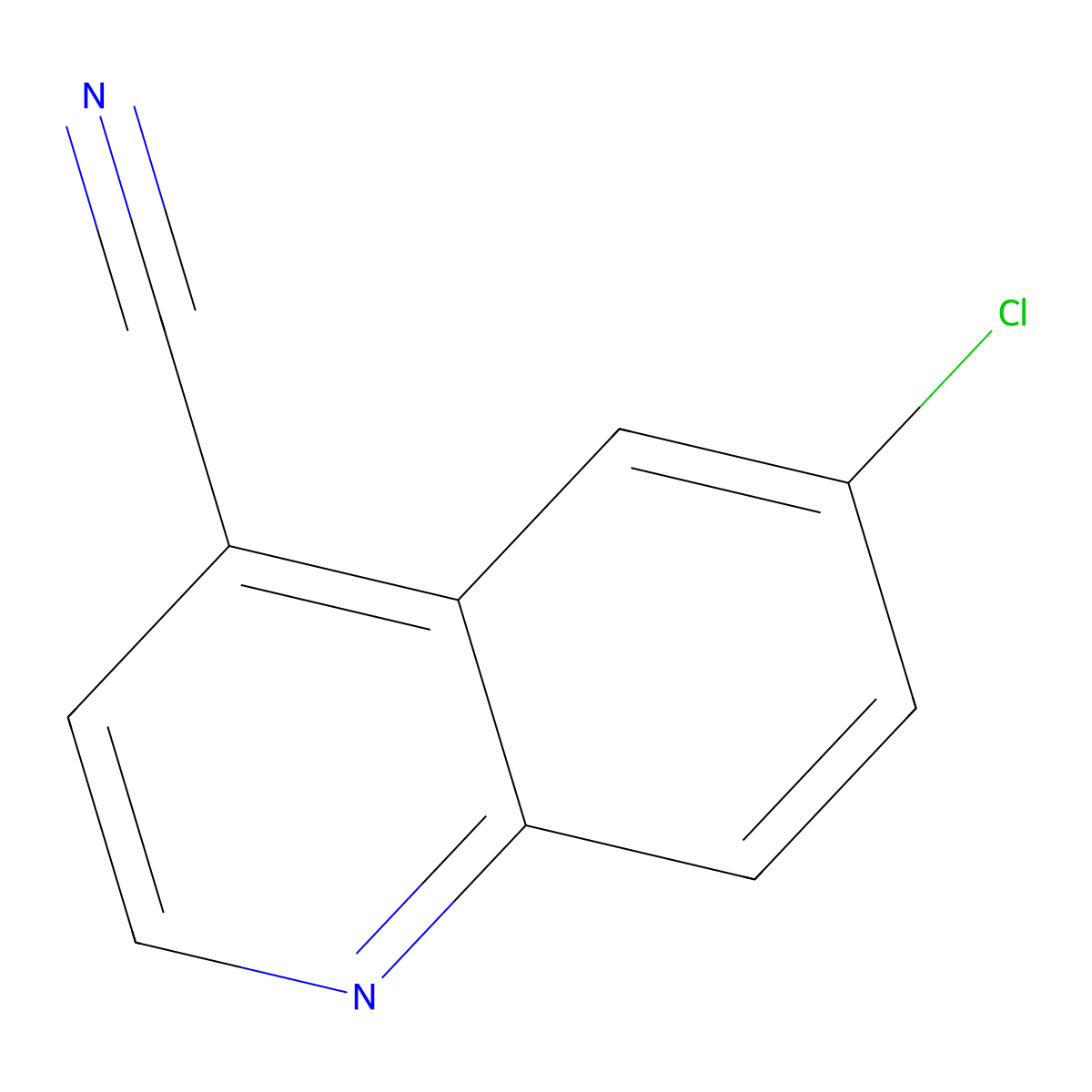 6-Chloroquinoline-4-carbonitrile molecular structure, CAS 854864-08-7